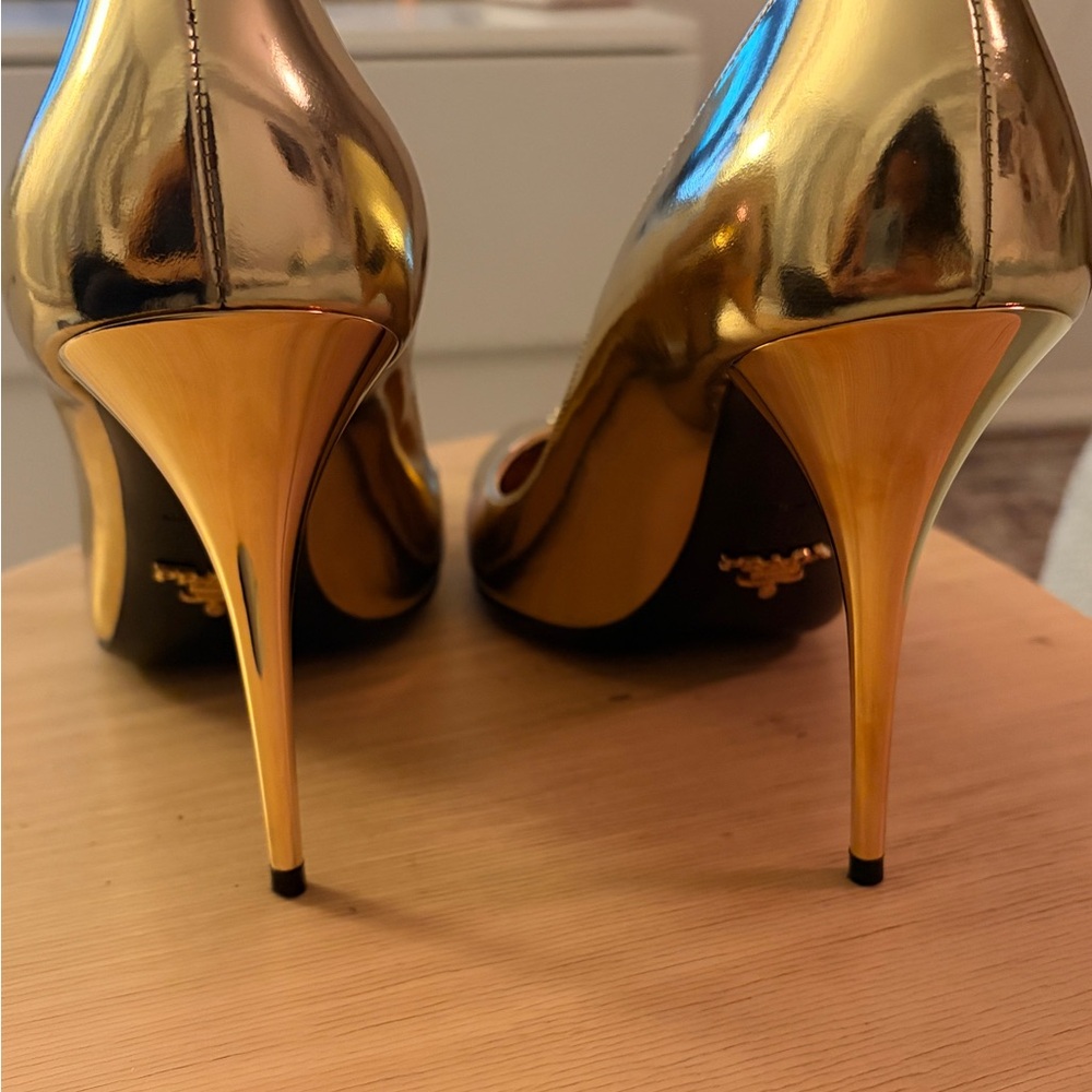 Gold Prada Heels - Picture 8 of 9